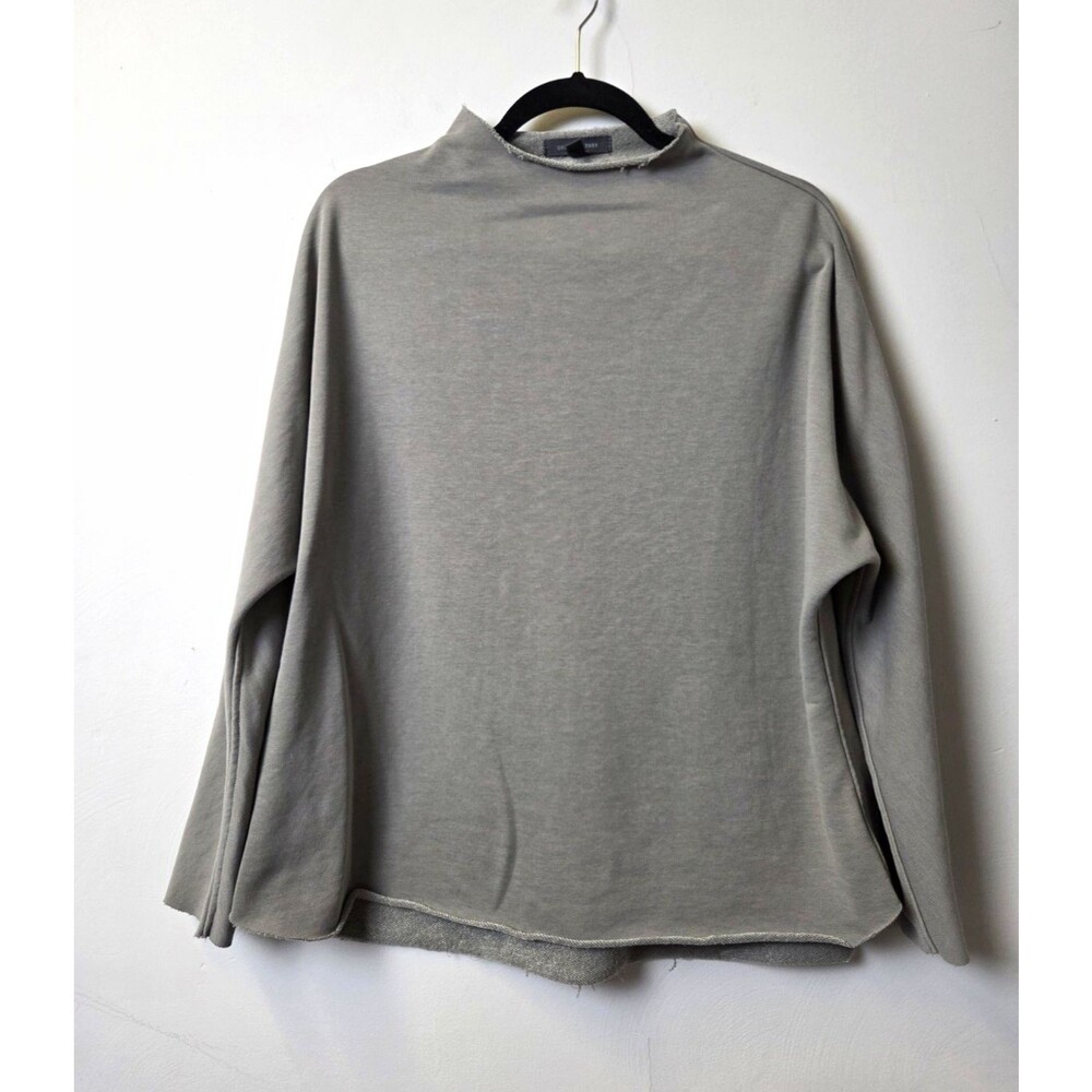 Grade & Gather Women’s Mock Neck Cotton Pullover Sweatshirt Gray S